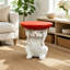 Table d'appoint en résine avec plateau en carotte, joli support pour plante d'intérieur et d'extérieur
