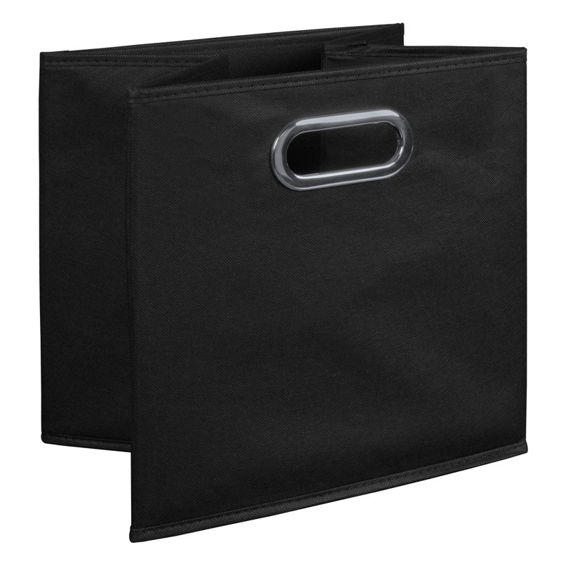 Bac de rangement pliable en tissu avec porte-étiquette Niche Cubo, Noir