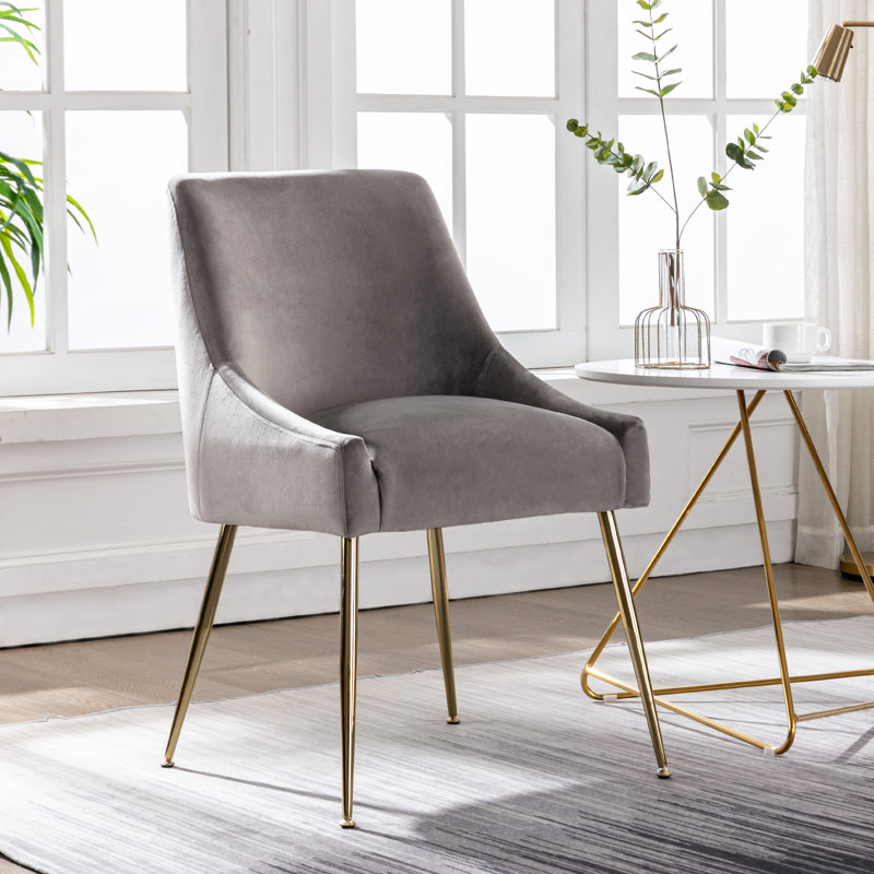 Koblas Velvet Accent Chair, Gray Velvet