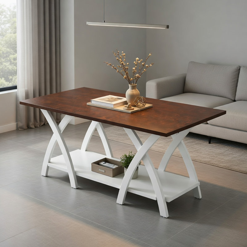Table basse Hommoo, Walnut / Walnut & White