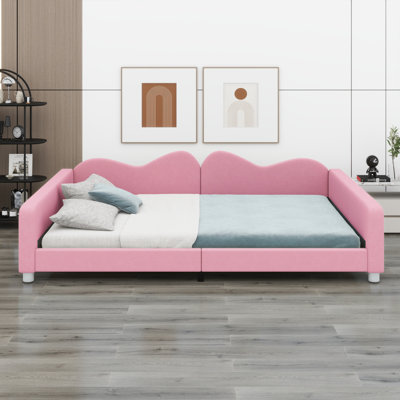Upholstered Daybed With Cloud-Shaped Backrest