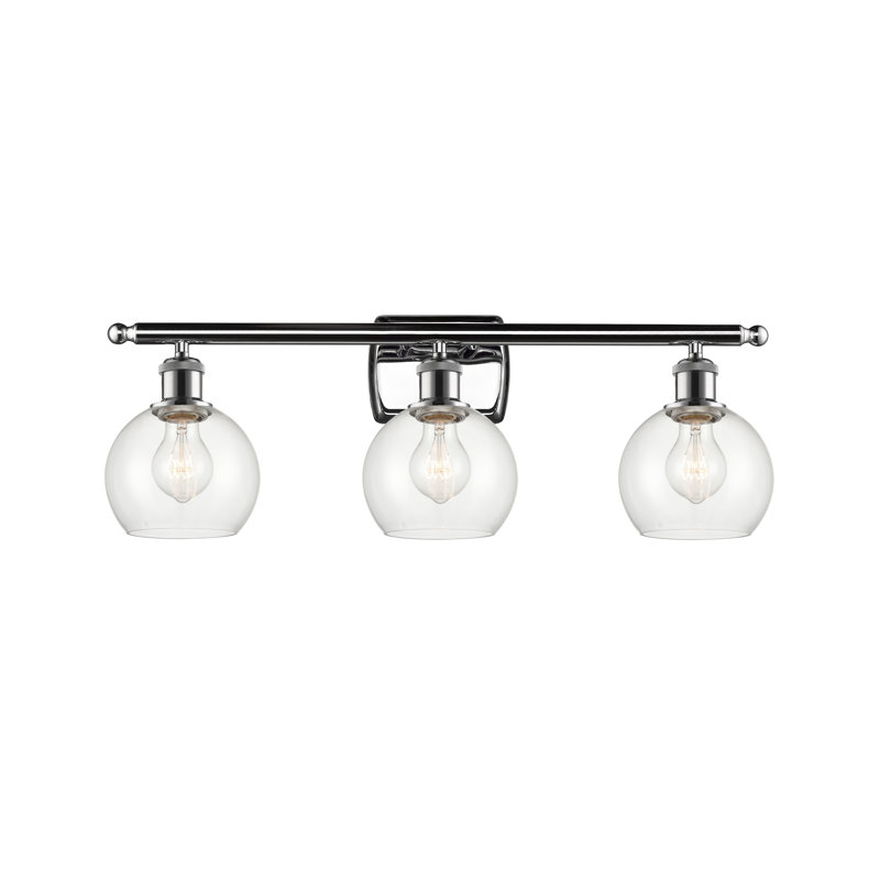 Éclairage pour salle de bain 3 lumières Cindi, Incandescente, Transparent, Chrome poli