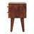 Solid Wood Mini Modern Bedside, 2-Drawers, Chestnut, Dark Brown