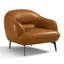 Chaise en cuir fleur brun clair cognac