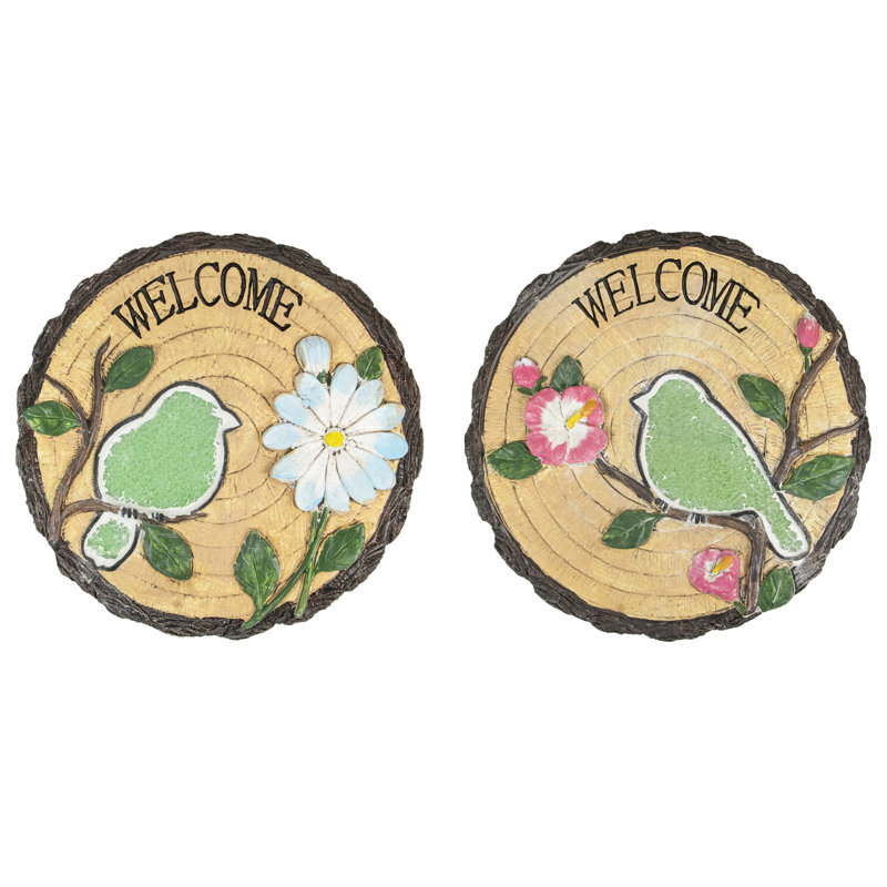 Pierres de jardin d'extérieur Welcome Birds