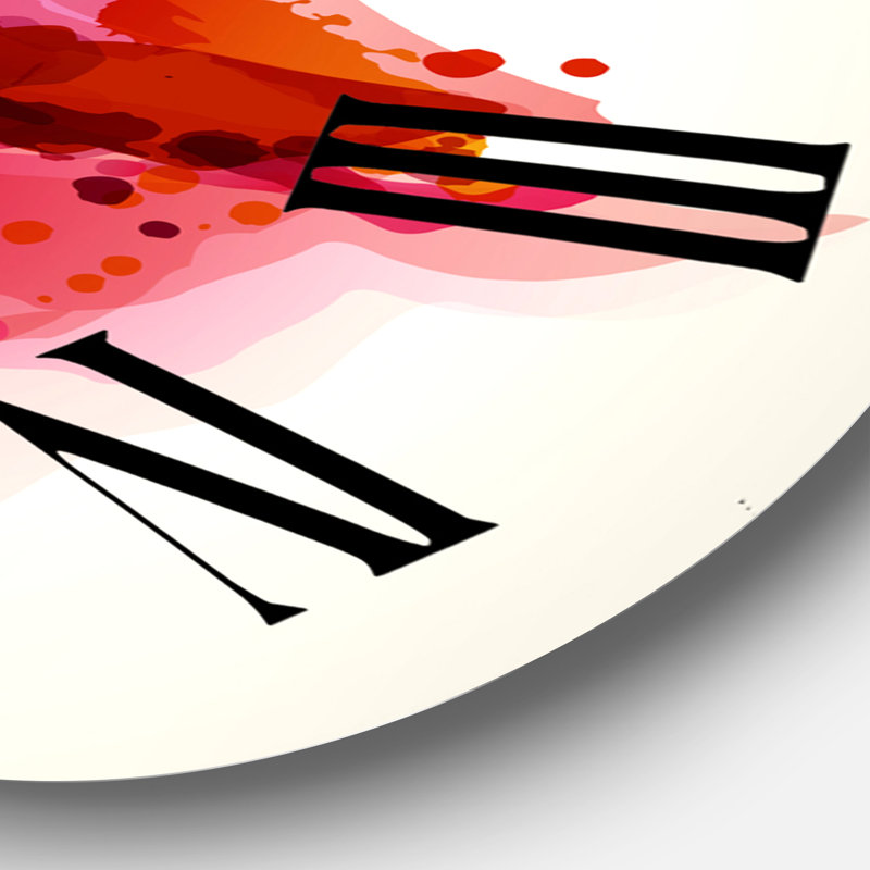 Red Woman Lips Formed By Abstract Blots - horloge murale moderne, Moyenne