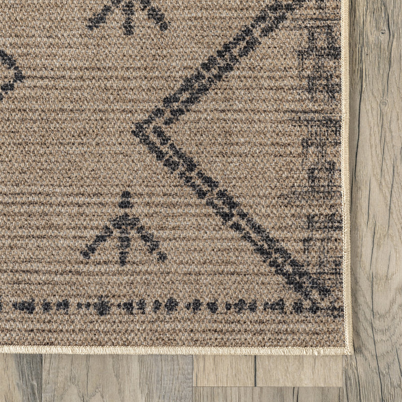 Tapis en jute facile à laver à la machine Maone Southwestern, Rectangle 5 po x 8 po