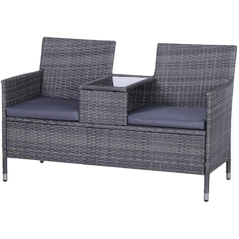 Seidel Outdoor Bench, Grey