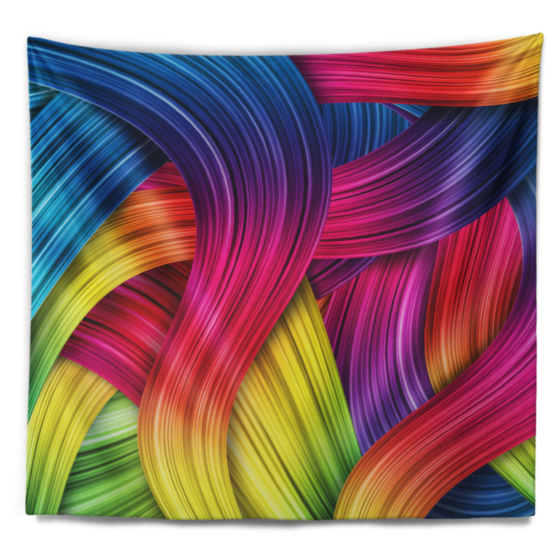 Tapisserie abstraite de l'arc-en-ciel 3d, H 32 po x l 39 po