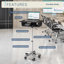 Chariot réglable pour table pliante pour ordinateur portable avec finition graphite, parfait pour la maison et le bureau