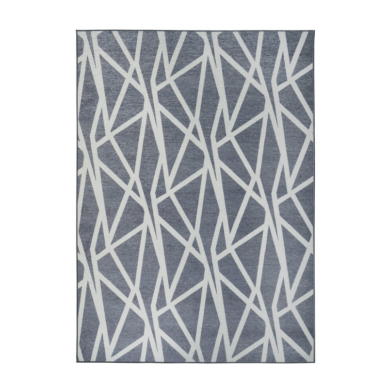 Tapis abstrait gris Alfano 5 pi x 7 pi