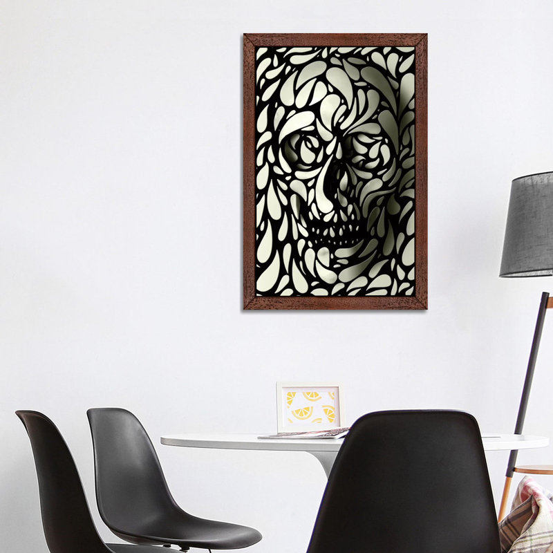 Skull #4 1 Piece Wall Art on Canvas, 66.04 cm H x 45.72 cm W, Brown Framed