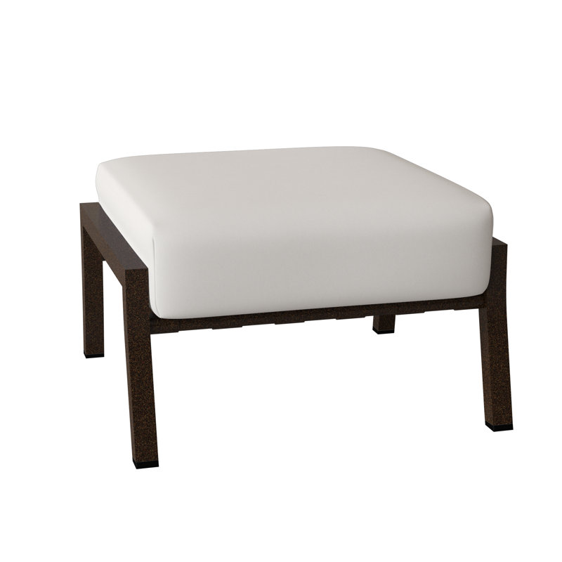 Cortland Outdoor Ottoman, Canvas Bird's Eye Sunbrella® Canvas, Chestnut Brown
