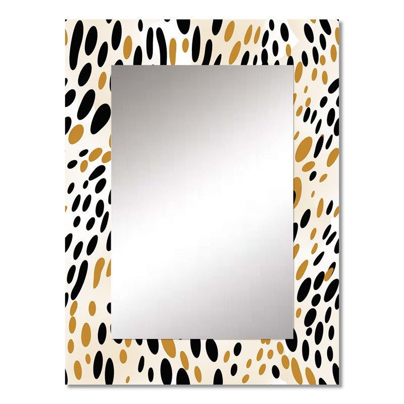 Reproduction de guépard beige et noir Edmore - miroir géométrique, miroir mural décoratif moderne, impression d'art en métal