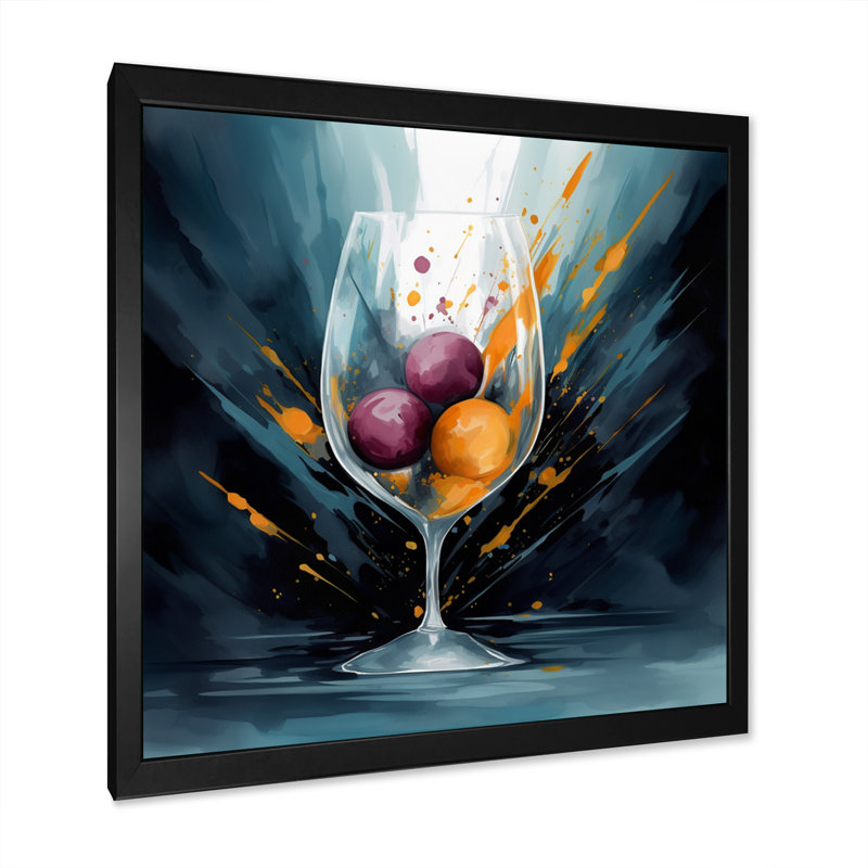 Verre de cognac Glam III - impression, H 16 po x l 16 po x P 1 po, Cadre photo noir