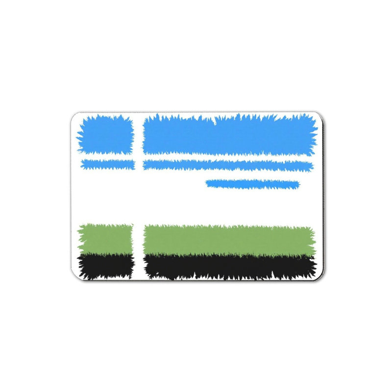 Blue Green Black Patchwork Bath Mat For Bathroom, 16 X 24
