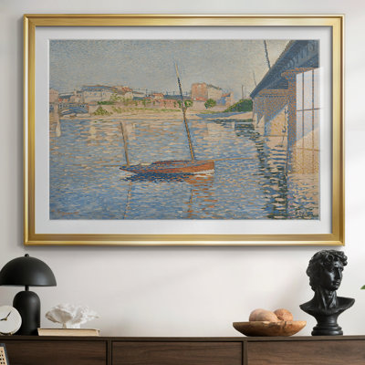 La seine à Asnières (Opus 155) - Paul Signac - reproduction encadrée avec passe-partout et verre - 1887