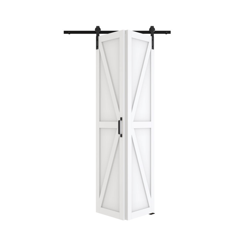 Bifold Barn Door - K Shape Panel Core Finish Design Interior Door With Installation Hardware Kit