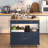 Rolling Kitchen Island With Storage Cabinet, 35.4'' Width Kitchen Cart,  2 Drawers Island Table, Portable Mobile Kitchen Island With Towel Rack, Wood Top And Lockable Casters, Blue-407122311