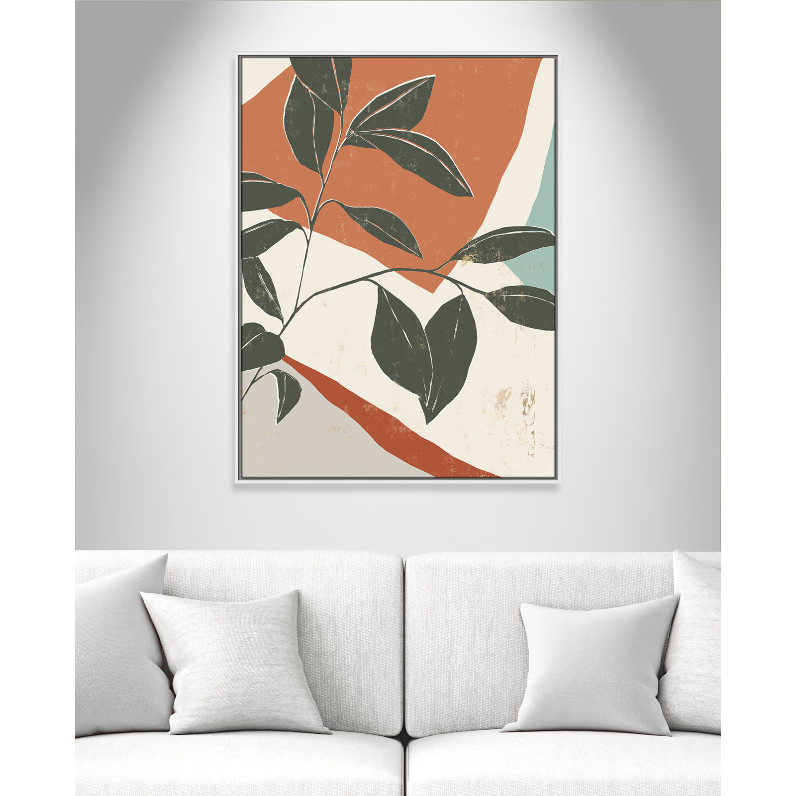 Cutout Leaves "Cutout Leaves I" Print, 41.5" H x 31.5" W x 2" D, White Framed
