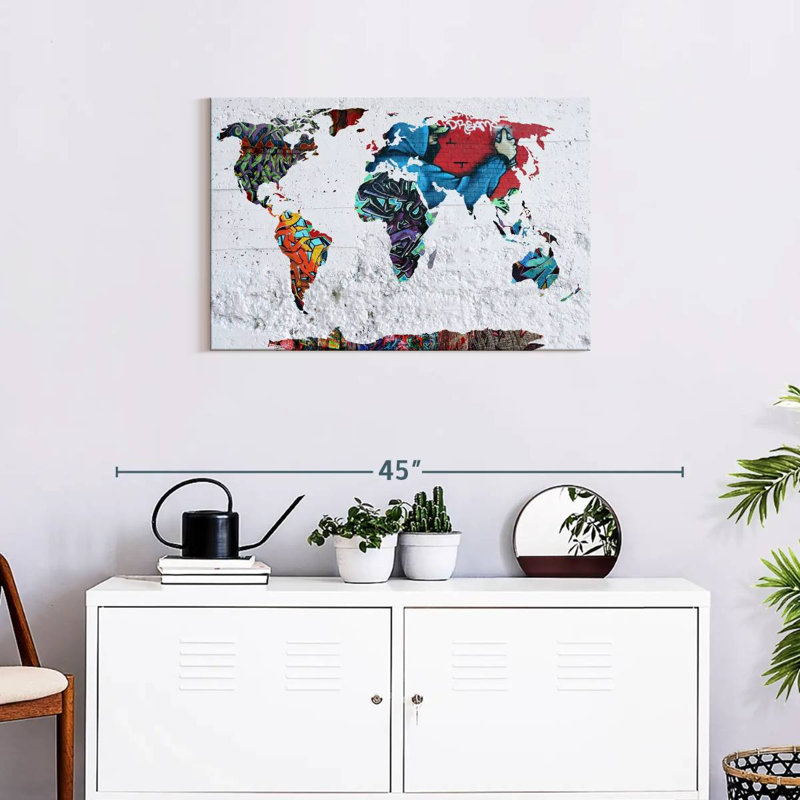 Aliaz Map Graffiti, 20" H x 30" W