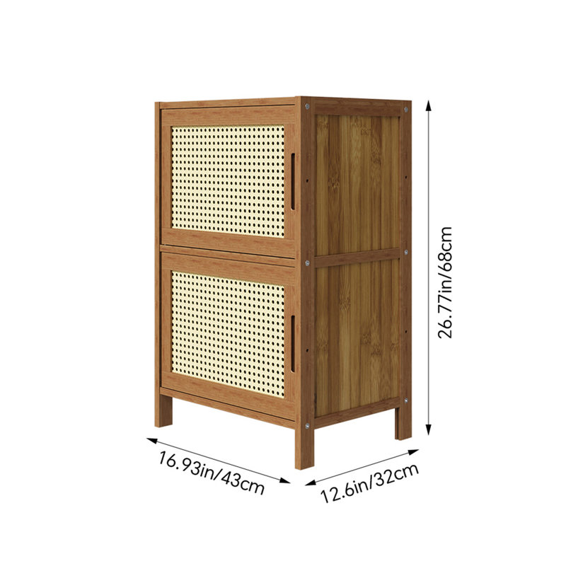 Bamboo 2-Drawer Nightstand