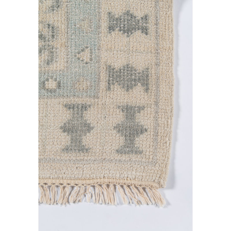 Concord Wool Oriental Area Rug in Blue/Ivory, Rectangle 7'9" x 9'9"