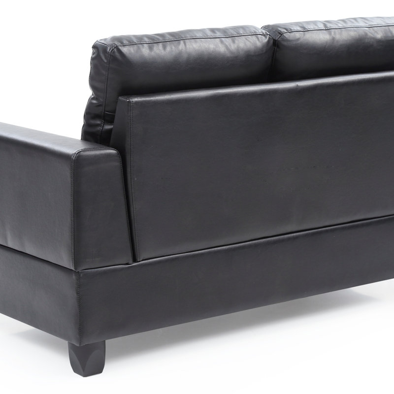 Stylish Transitional Black Loveseat For Two