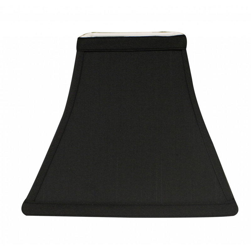 Abat-jour doublé en forme de cloche carrée, H 9 po x l 10 po x P 10 po, Noir / blanc