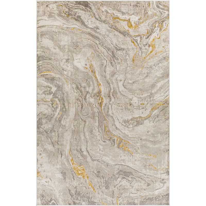 Tapis Jerrianne doré; taupe, Rectangle 9 pi 2 po x 12 pi