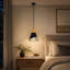 Luminaire suspendu conique en métal à 1 lumière avec texture de bois
