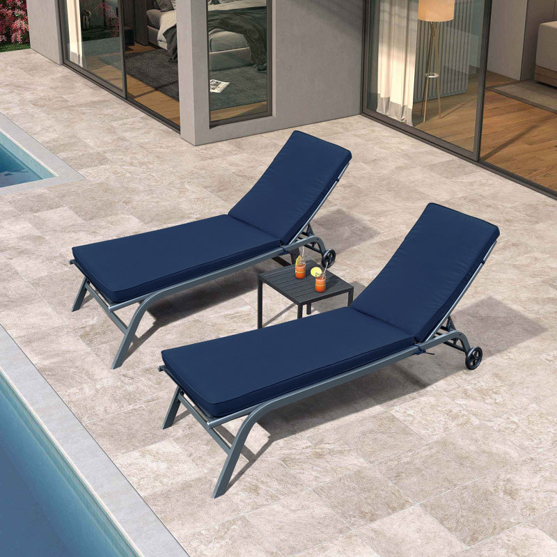 Ensemble de 2 coussins de chaise longue pour l'extérieur