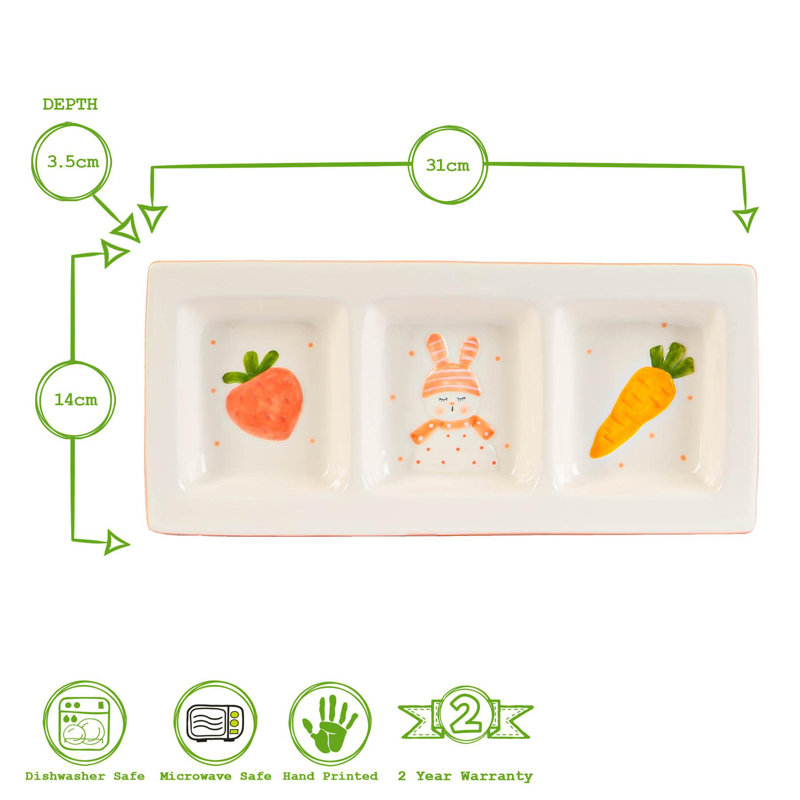 Nicola Spring - Easter Bunny Snack Plates - White