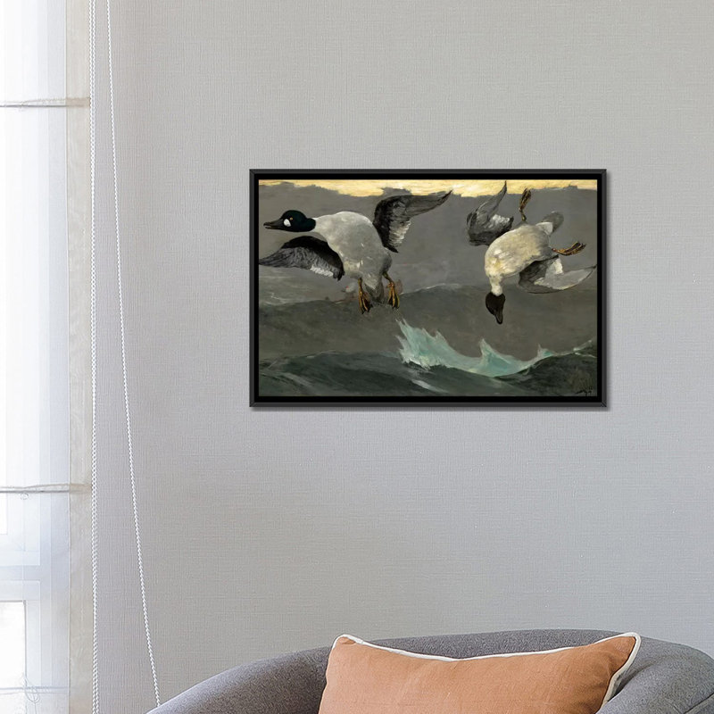 « right & left, 1909 » par winslow homer, reproduction sur toile, H 12 po x l 18 po x P 1,5 po, Toile tendue, Pas de tapis