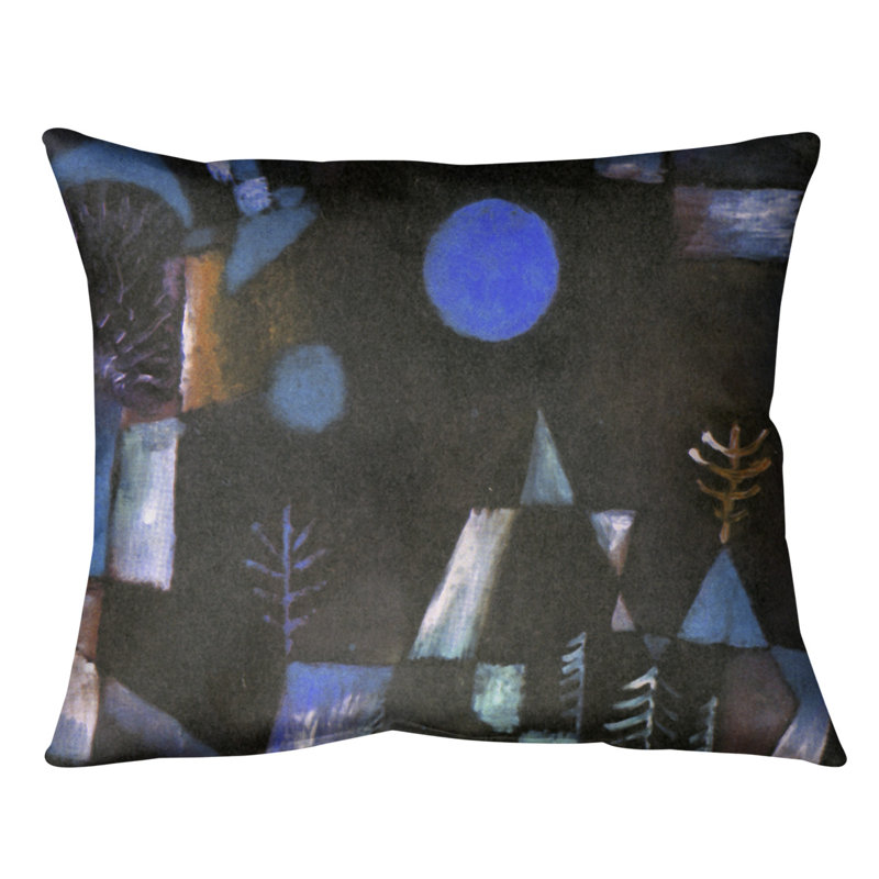 Coussin lombaire full moon, Bourre en polyester, 20 po x 14 po, Bleu