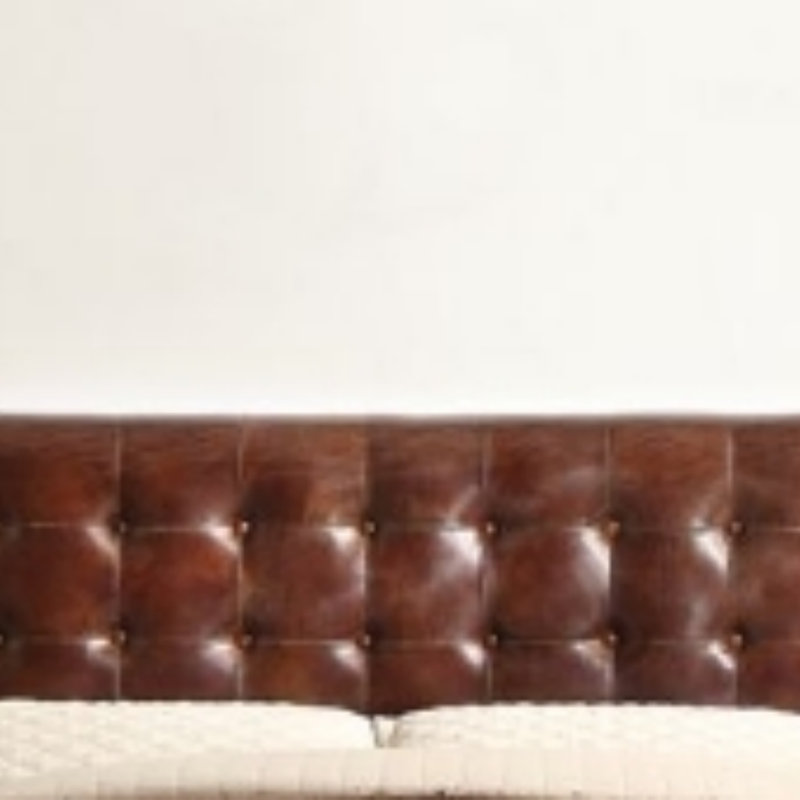 Brancaster Vintage Brown Top Grain Leather Queen Bed