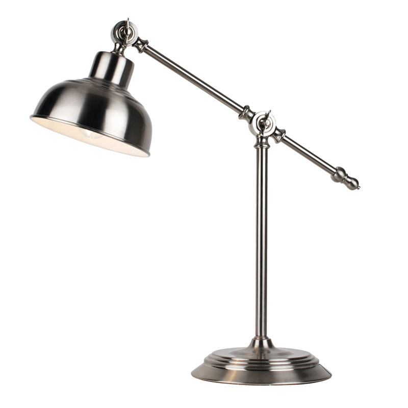 Coleto Adjustable Metal Desk Lamp, Satin Nickel