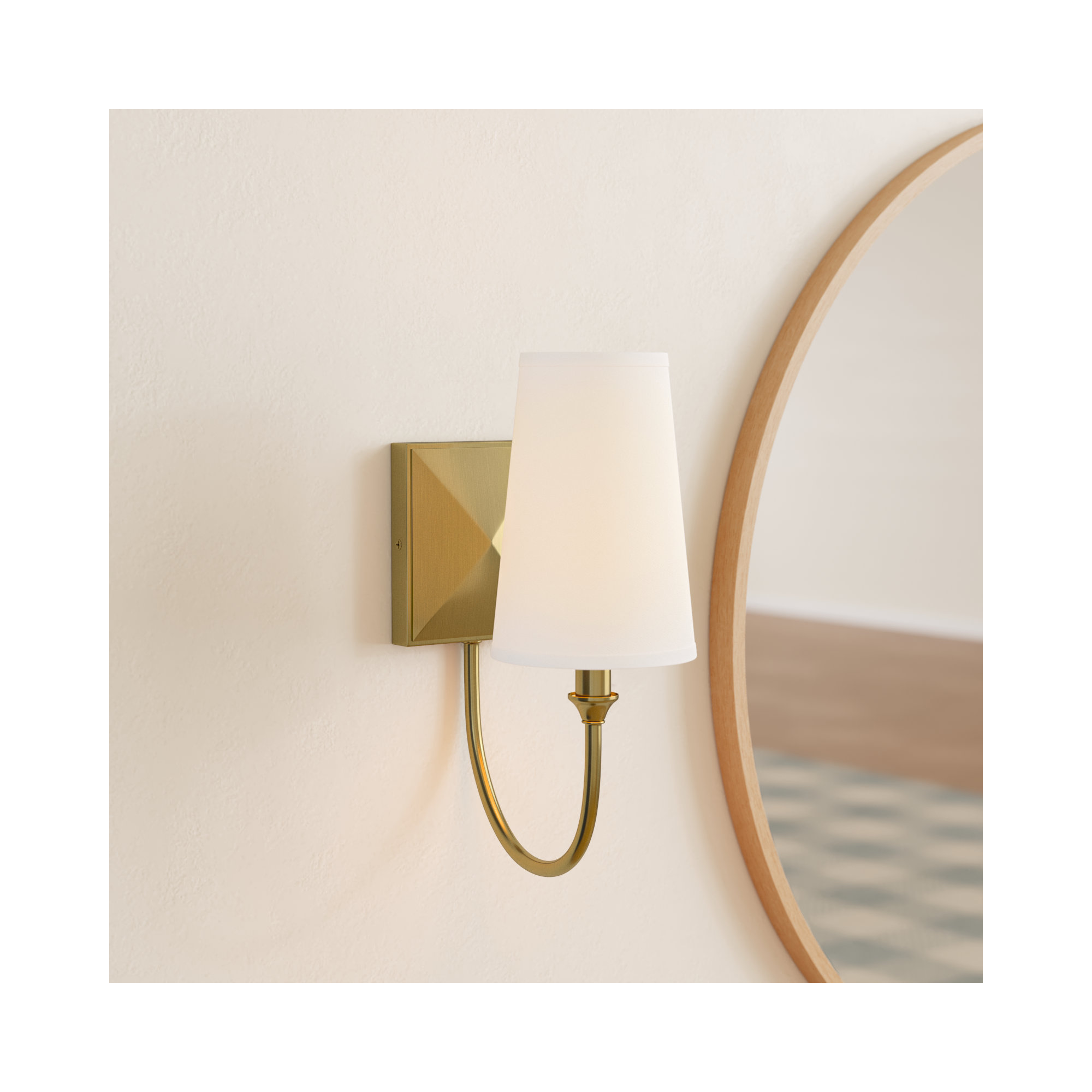 Alata 1 - Light Dimmable Armed Sconce, Warm Brass