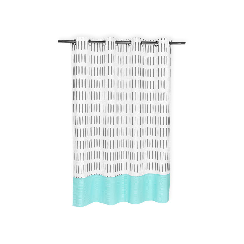 Graue Striche Cotton Room Darkening Curtain Pair, 135cm Width x 230cm Drop