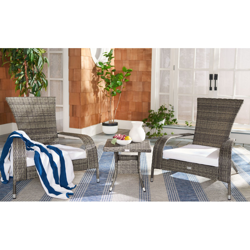 Freda 2 - Person Patio Conversation Set with Cushions, Gray Brown