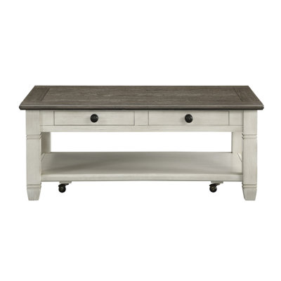 Table de salon Rosy Brown 1Pc avec roulettes et 2 tiroirs