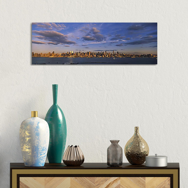 Skyscrapers At The Waterfront, Manhattan, New York City, New York State, USA by Panoramic Images - Wrapped Canvas Panoramic Print