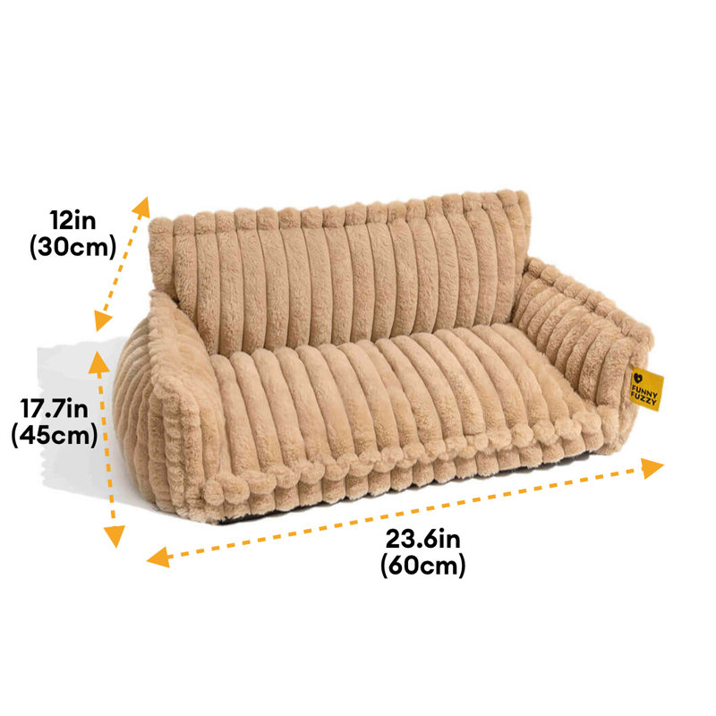 Canapé-lit lavable moelleux pour chien, taille M, Brun