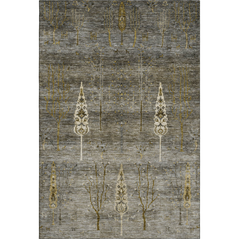 Premium Machine Washable Tara AMF1922 Floral Rug, Rectangle 2'6" x 3'10"