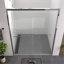 - Cabine de douche coulissante double à largeur réglable à finition réglable de 56 po avec verre trempé de 1/4 po de 6 mm, imperméable et pour la salle de bain