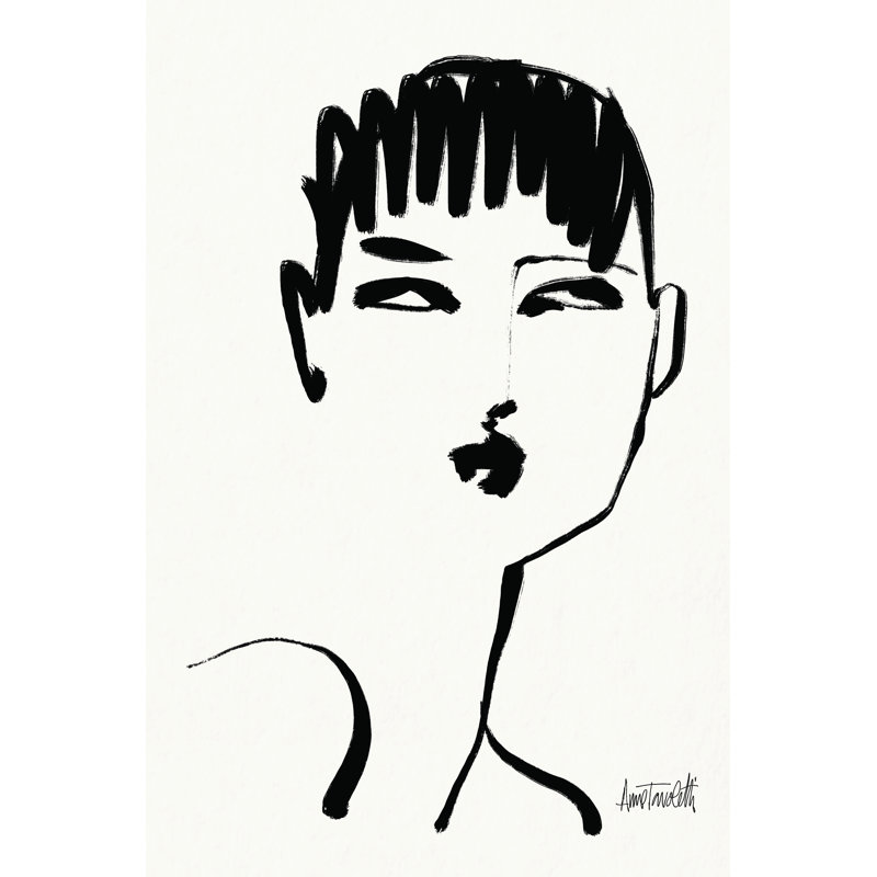 Brush Portrait VII by Anne Tavoletti - Wrapped Canvas Painting, 46cm H x 30cm W