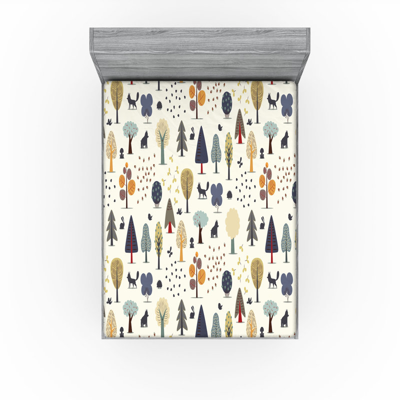 Multicolore Ambesonne, Drap-housse de taille double