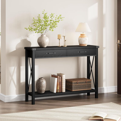 Industrial Console Table with Drawers