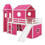 Lit mezzanine simple avec tente et tour coulissante-414067773