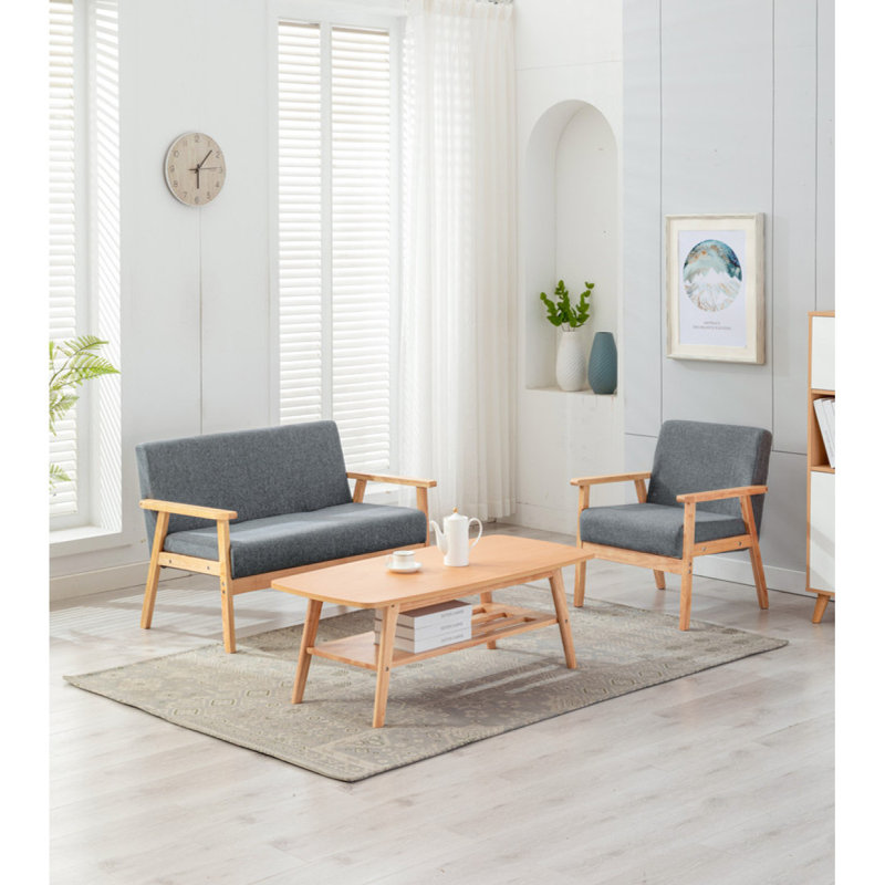 Ensemble de chaises modernes Modern Canapé Bahamas, Gris, Naturel